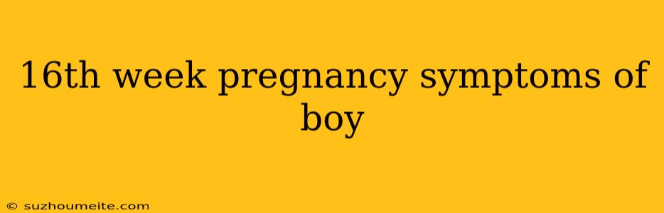 16th Week Pregnancy Symptoms Of Boy