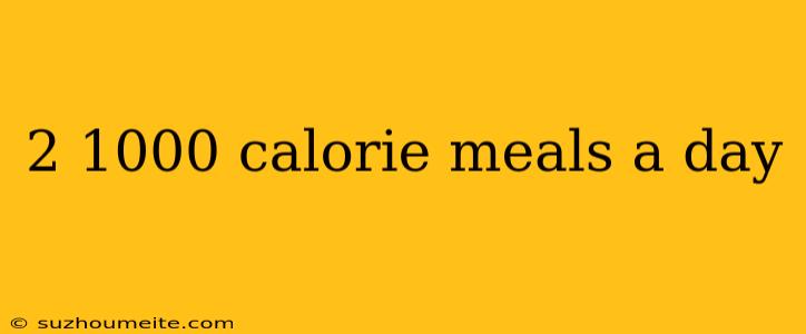 2 1000 Calorie Meals A Day