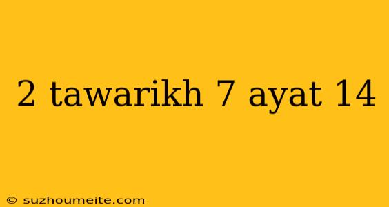 2 Tawarikh 7 Ayat 14