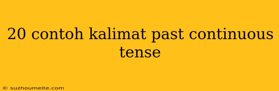 20 Contoh Kalimat Past Continuous Tense