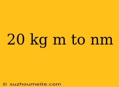 20 Kg M To Nm