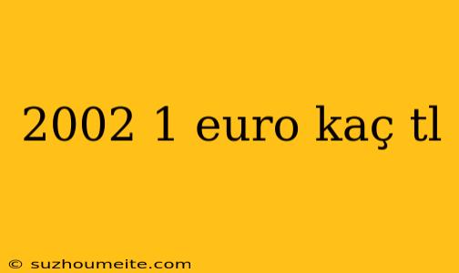 2002 1 Euro Kaç Tl