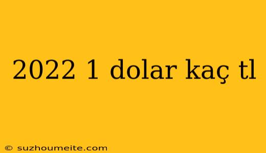 2022 1 Dolar Kaç Tl