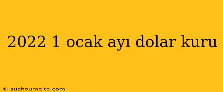 2022 1 Ocak Ayı Dolar Kuru