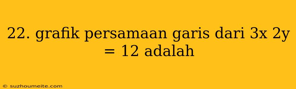 22. Grafik Persamaan Garis Dari 3x 2y = 12 Adalah