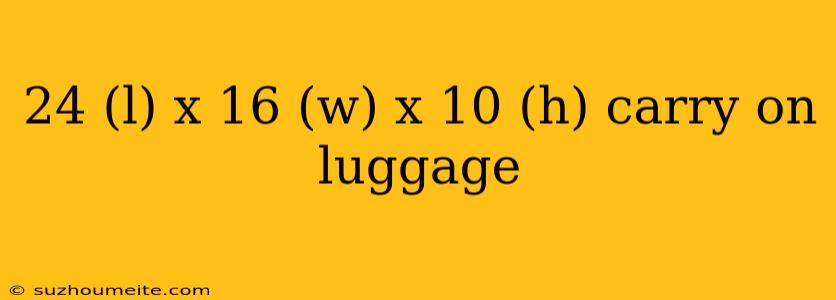 24 (l) X 16 (w) X 10 (h) Carry On Luggage