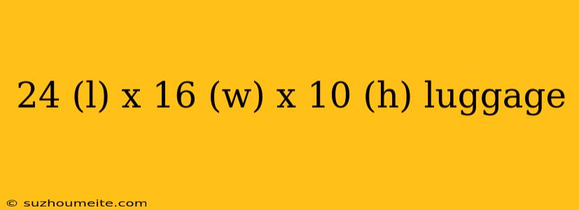 24 (l) X 16 (w) X 10 (h) Luggage