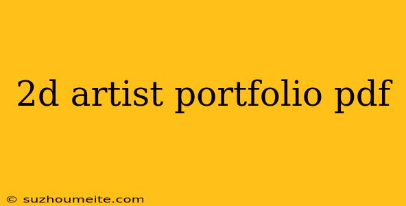 2d Artist Portfolio Pdf