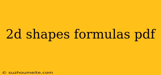 2d Shapes Formulas Pdf