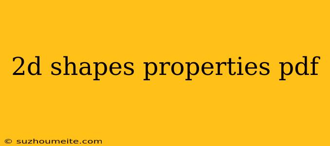 2d Shapes Properties Pdf