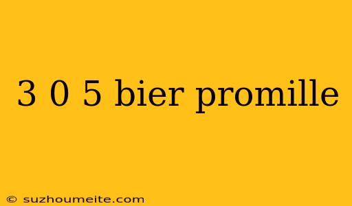 3 0 5 Bier Promille