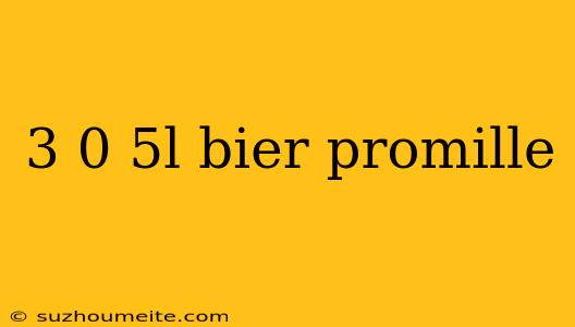 3 0 5l Bier Promille