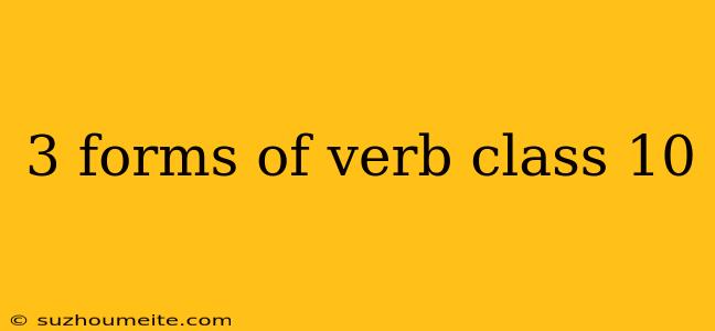 3 Forms Of Verb Class 10