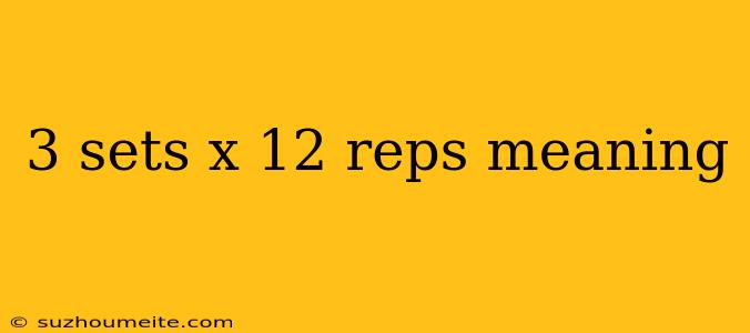 3 Sets X 12 Reps Meaning