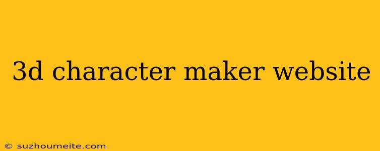 3d Character Maker Website