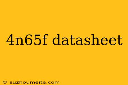 4n65f Datasheet