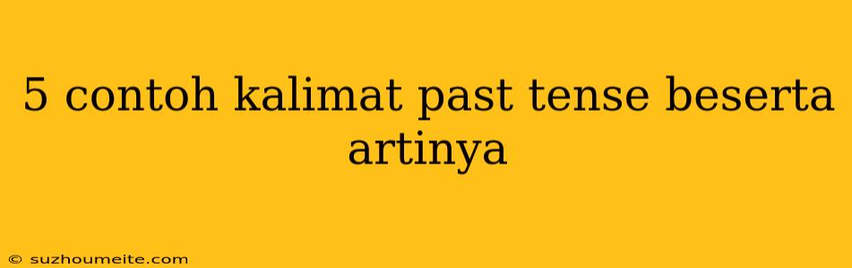 5 Contoh Kalimat Past Tense Beserta Artinya