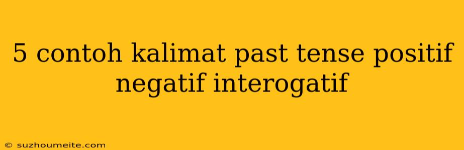 5 Contoh Kalimat Past Tense Positif Negatif Interogatif