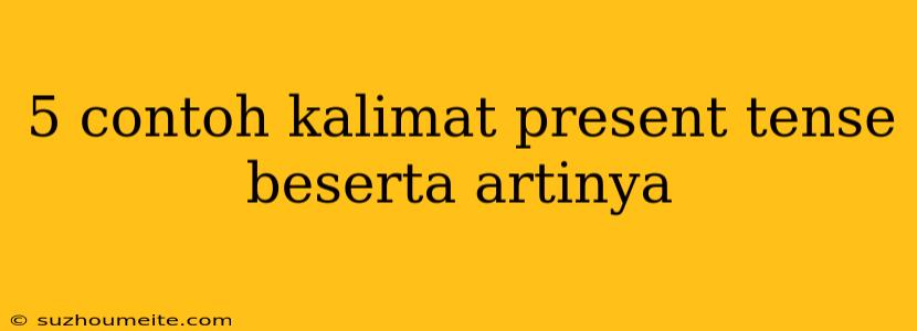 5 Contoh Kalimat Present Tense Beserta Artinya