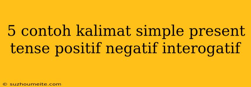 5 Contoh Kalimat Simple Present Tense Positif Negatif Interogatif