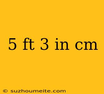 5 Ft 3 In Cm