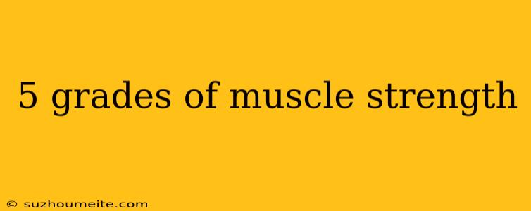 5 Grades Of Muscle Strength