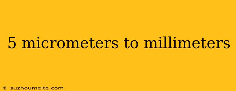 5 Micrometers To Millimeters