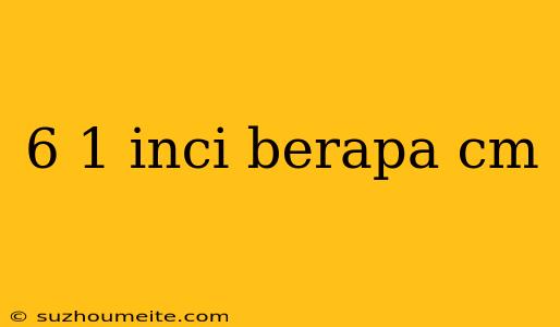 6 1 Inci Berapa Cm