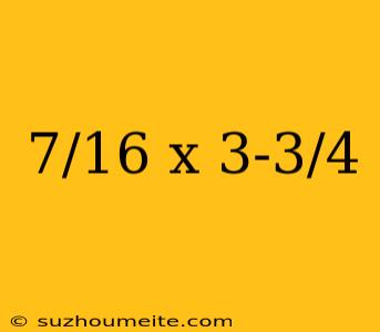 7/16 X 3-3/4