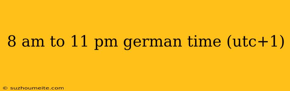 8 Am To 11 Pm German Time (utc+1)