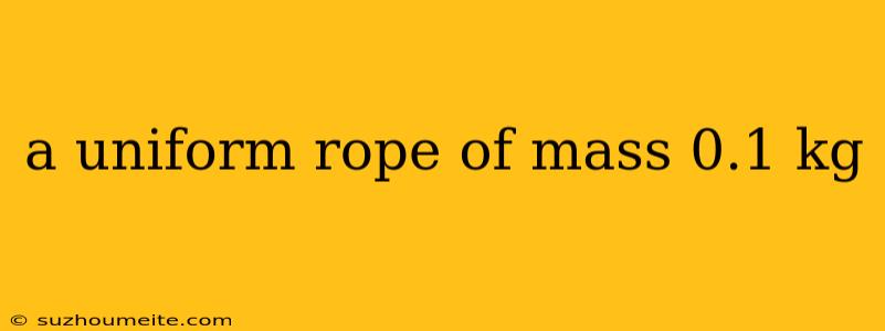 A Uniform Rope Of Mass 0.1 Kg