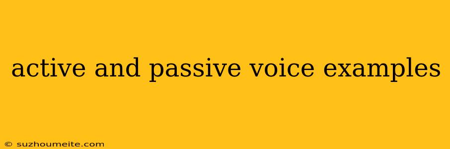 Active And Passive Voice Examples