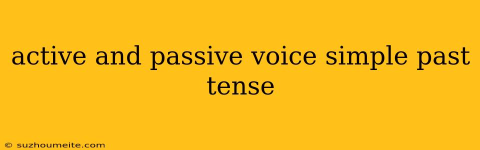 Active And Passive Voice Simple Past Tense