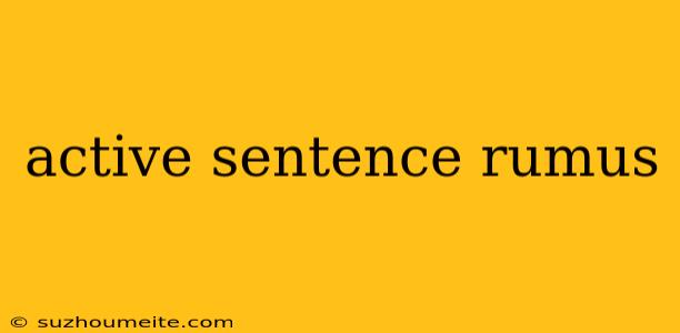 Active Sentence Rumus