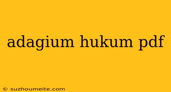 Adagium Hukum Pdf