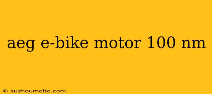 Aeg E-bike Motor 100 Nm