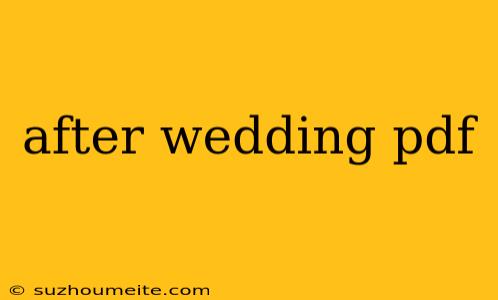 After Wedding Pdf