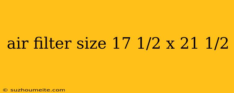 Air Filter Size 17 1/2 X 21 1/2