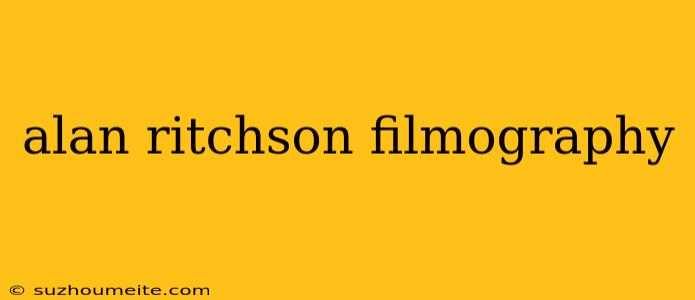 Alan Ritchson Filmography