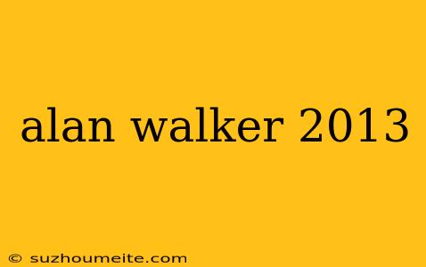 Alan Walker 2013