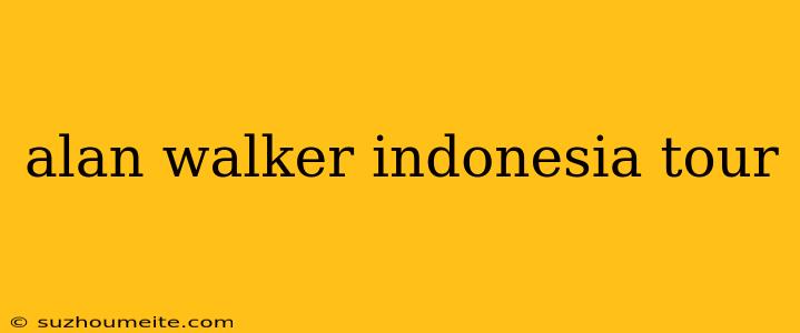 Alan Walker Indonesia Tour