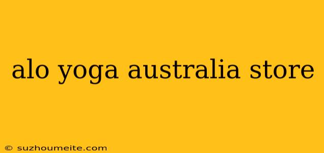 Alo Yoga Australia Store