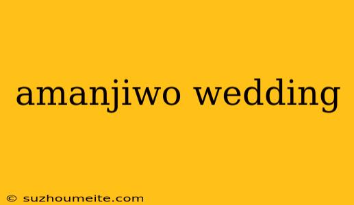 Amanjiwo Wedding