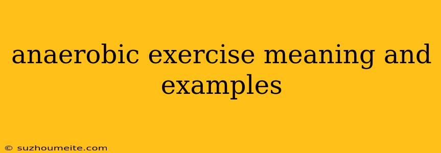 Anaerobic Exercise Meaning And Examples