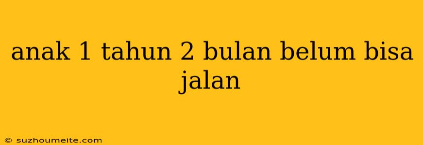 Anak 1 Tahun 2 Bulan Belum Bisa Jalan