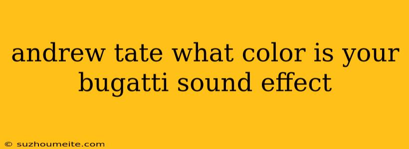 Andrew Tate What Color Is Your Bugatti Sound Effect