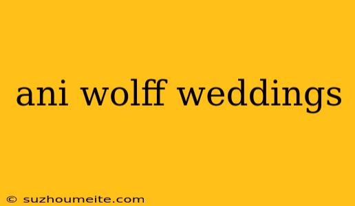 Ani Wolff Weddings