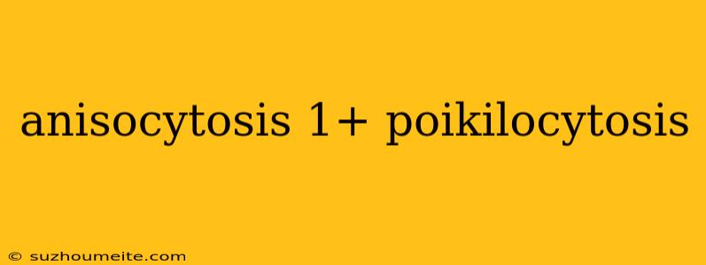 Anisocytosis 1+ Poikilocytosis