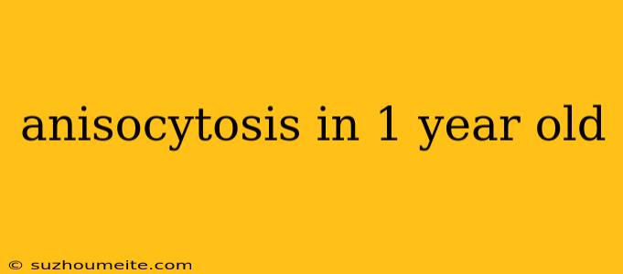 Anisocytosis In 1 Year Old