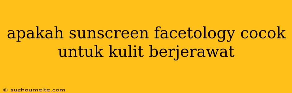 Apakah Sunscreen Facetology Cocok Untuk Kulit Berjerawat